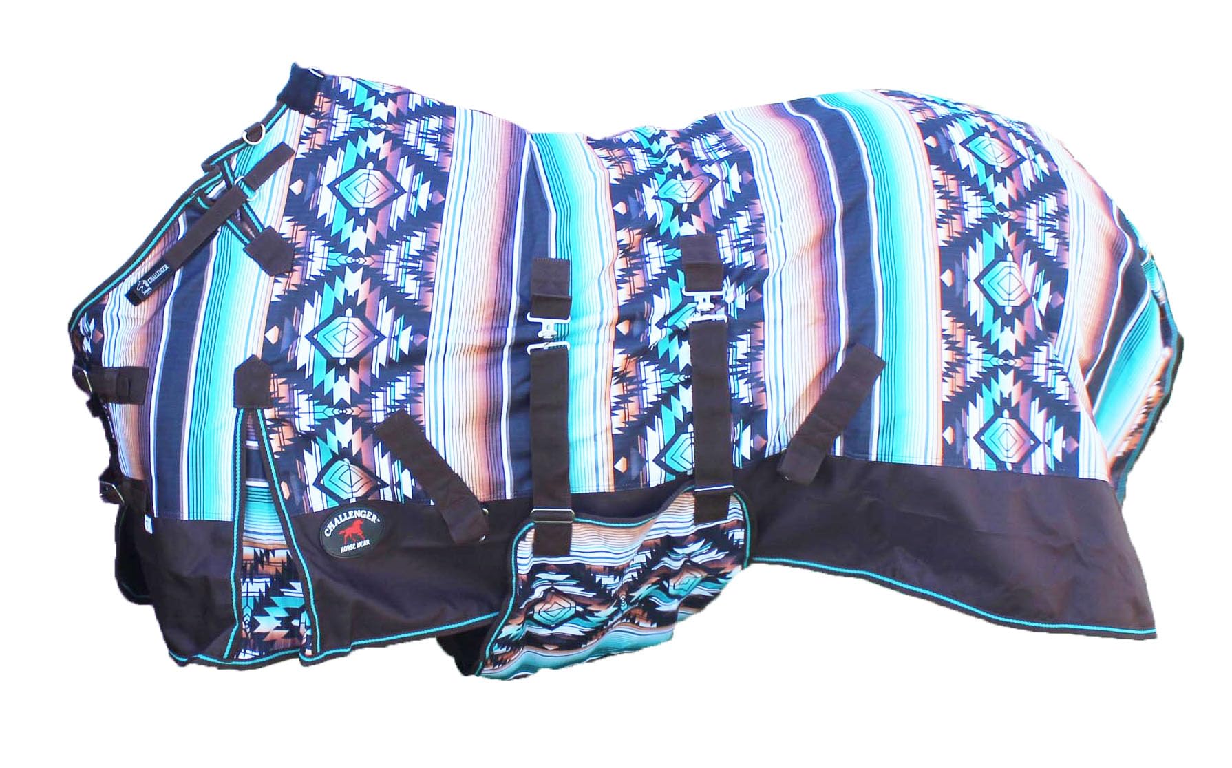 CHALLENGER 76" 1200D Horse Turnout Waterproof Heavy-Weight Winter Blanket Serape 5B107