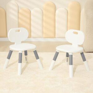 3 level height adjustable kids chairs plastic preschool chair durable and lightweight child chair with a maximum load capacity of 130 pounds suitable for day care, classroom, and home (2-pack grey)