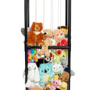 Lilly's Love Stuffed Animal Zoo Storage - Standing Storage Organizer Display | Made from Furniture-Grade, Easy to Assemble PVC, Stores More Stuffies Than Hammocks | 55" x 22" x 12", Black