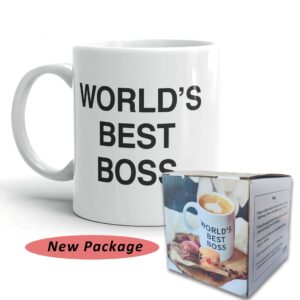 Worlds Best Boss Mug, The Office Coffee Mug, Office Decor, Gift for Office Fans Boss Coworkers or Friends 11oz