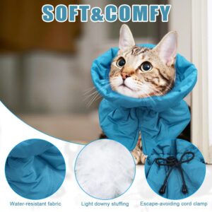 Cat Recovery Collar, Soft Adjustable Cat Cone Collar Breathable Cat Neck Protector Elizabethan Collar Lightweight Waterproof Kitten Cone Alternative for Puppies Pets, Stop Licking (S, Blue)