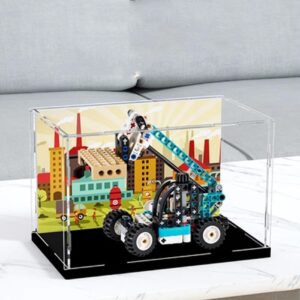 Display Box Compatible with Lego 42133 Telescopic Boom Forklift Dustproof Display Case, Model Collectibles Display Case (No Lego Model)