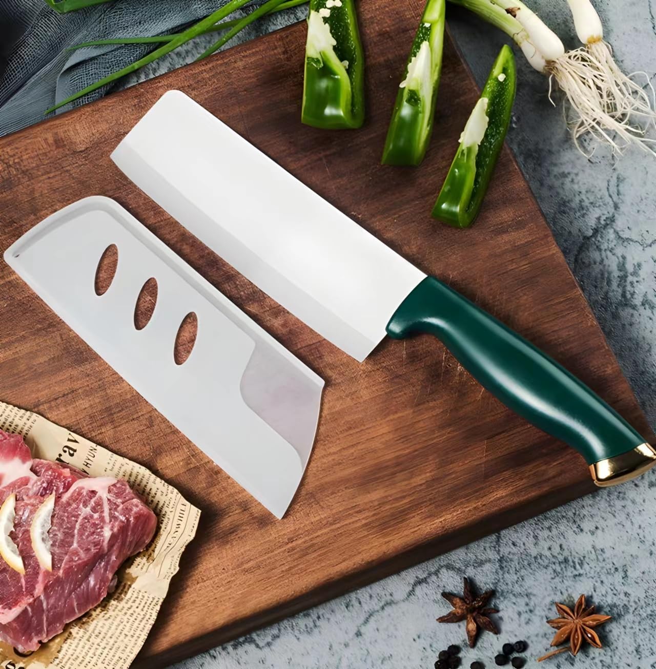 DESIAR Ceramic Knife 6.5 inch Vegetable Knife for Kitchen+Sharp Chopping Knife +Ceramic Cutting Knives with Sheath Cover+Easy To Clean Chef Butcher Knife With Gift Box (green)