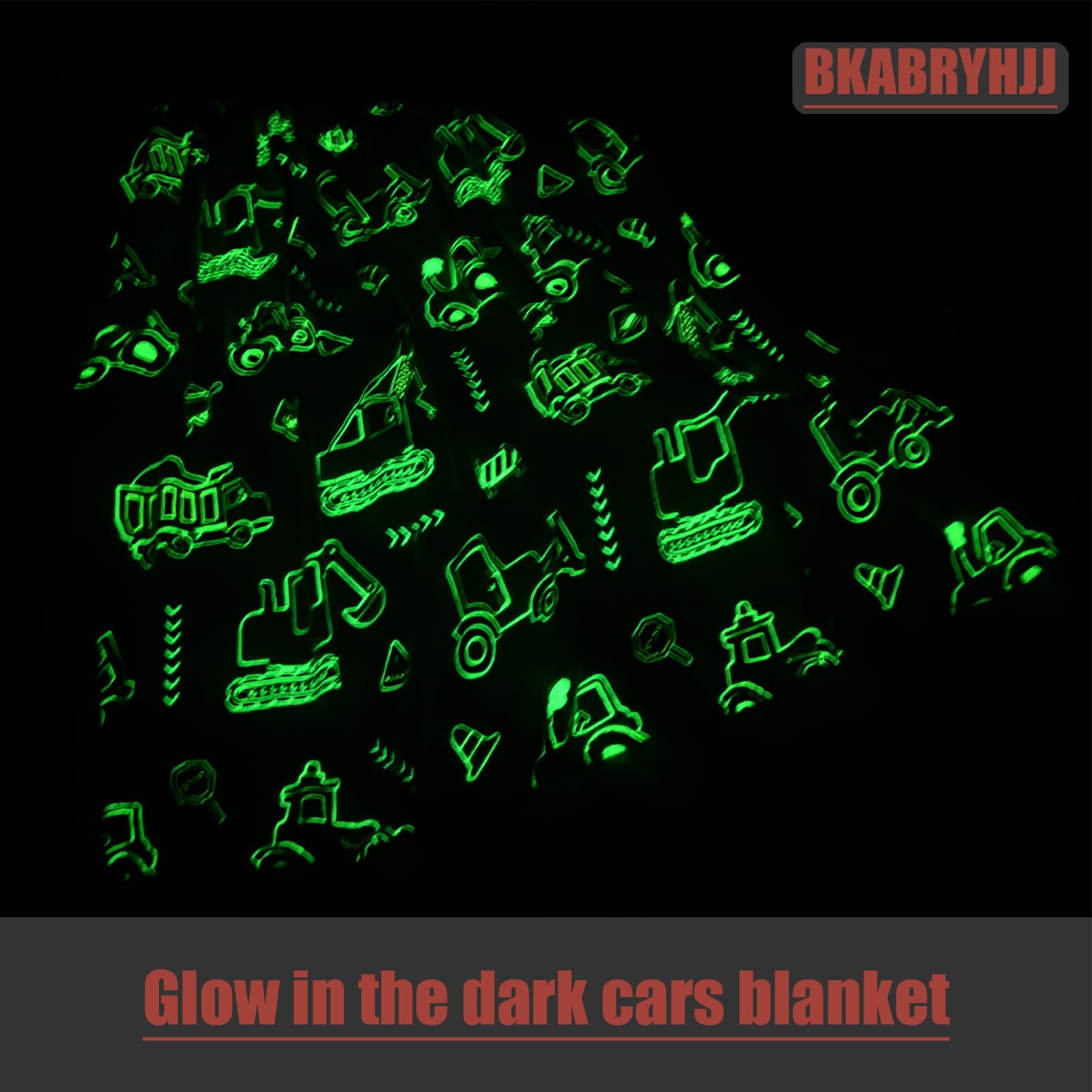 BKABRYHJJ Excavator Gifts for Kids Boys - Glow in The Dark Tractor Blankets, Excavator Construction Truck Throw Blanket for Toddler Boys Birthday Christmas Valentine's Day 50"×60"