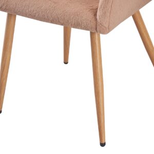 Desk Chair No Wheels Comfy Desk Chair with Metal Legs Faux Fur Task Chair/Arm Chair/Computer Chair/Makeup Chair for Bedroom Living Room,Reading Room,Modern Home Office Desk Chair for Girls Women