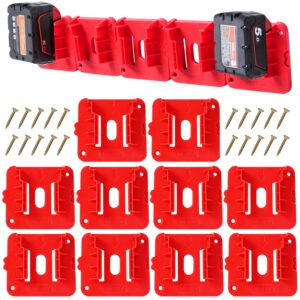 kettkel milwaukee m18 battery holder,wall mount 18v milwaukee battery storage case tool holder for shelf work van toolbox (10)