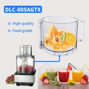 Vanshly DLC-005AGTX,14-Cup Food Processor Work Bowl Compatible with Cuisinart DLC-7 & DFP-14，NOTE:This bowl features 2 tabs on the top rim of the workbowl