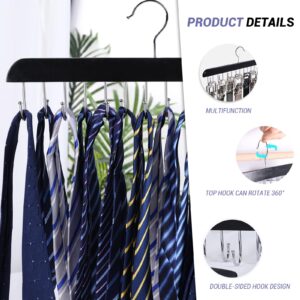 BigOtters Belt Hangers for Closet, Belt Rack Belt Organizer 14 Hooks Belt Holder for Storage Max 42 Belts 360° Rotating for Bra Tie Tank Top