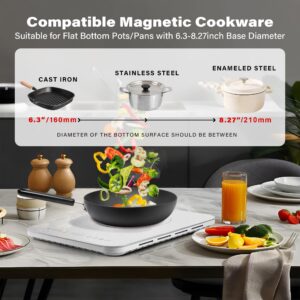 GIONIEN Portable Induction Cooktop 1200W,Single Hot Plate Countertop Burner 110~120V,Sensor Touch Electric Cooker,10 Power,0.94”Ultra Thin,6.69” Heating Coils,Child Safety Lock,Timer,Silver Grey