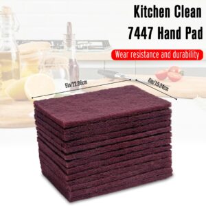 Scuff Pad, Maroon Scrub Pad 6" X 9", 7447 General Purpose Hand Pad, Scuff Pads for Paint Prep, Scuffing, Scouring, Sanding, Adhesion Scratch - Abrasive Finishing Pad (20PCS)