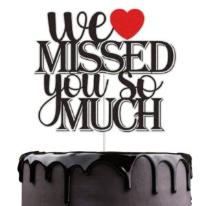 we missed you so much cake topper black glitter welcome home retirement graduation cake decor patriotic military homecoming army deployment returning party party supplies