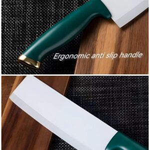 DESIAR Ceramic Knife 6.5 inch Vegetable Knife for Kitchen+Sharp Chopping Knife +Ceramic Cutting Knives with Sheath Cover+Easy To Clean Chef Butcher Knife With Gift Box (green)