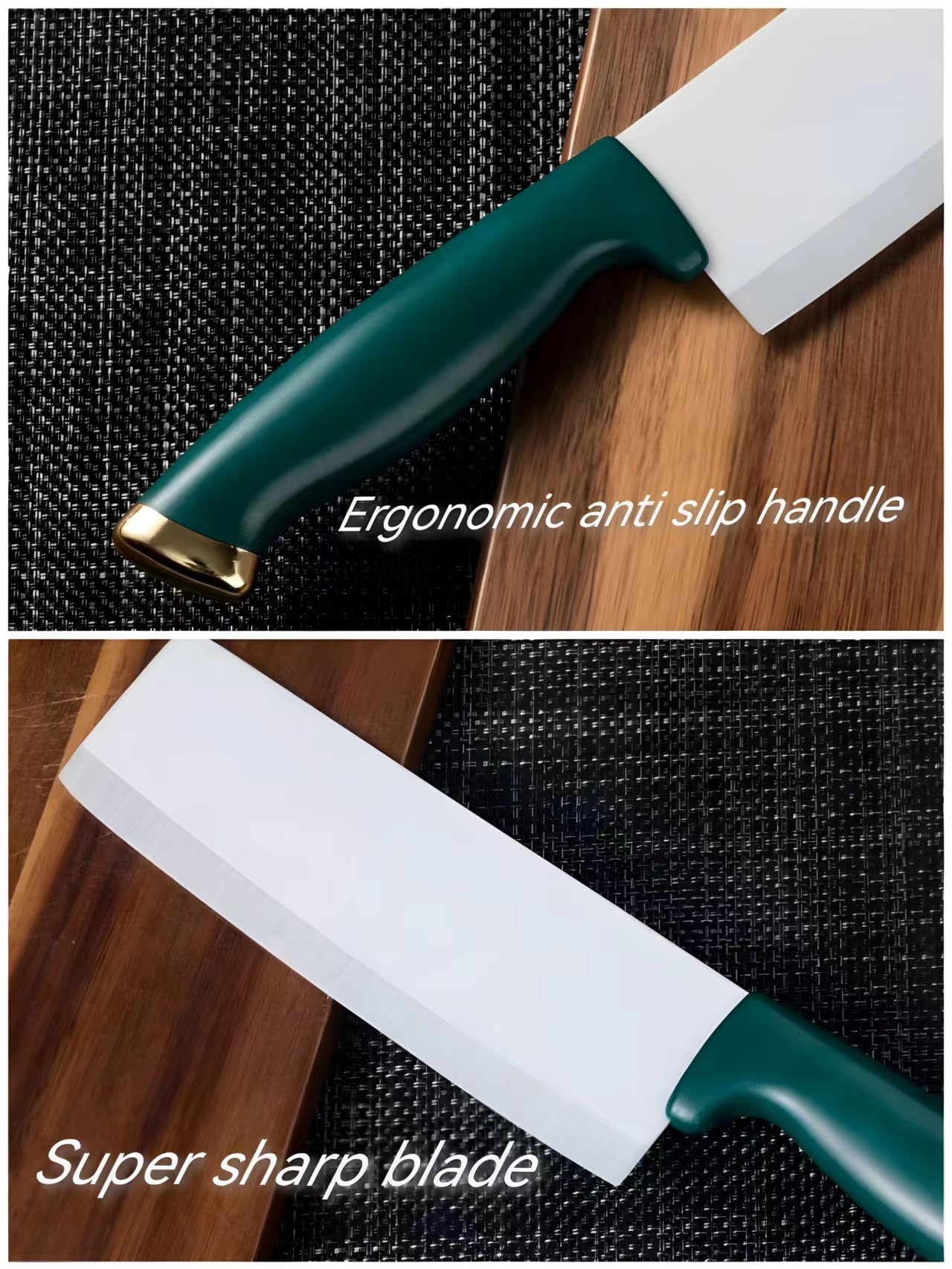 DESIAR Ceramic Knife 6.5 inch Vegetable Knife for Kitchen+Sharp Chopping Knife +Ceramic Cutting Knives with Sheath Cover+Easy To Clean Chef Butcher Knife With Gift Box (green)