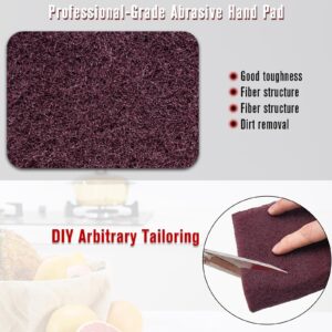 Scuff Pad, Maroon Scrub Pad 6" X 9", 7447 General Purpose Hand Pad, Scuff Pads for Paint Prep, Scuffing, Scouring, Sanding, Adhesion Scratch - Abrasive Finishing Pad (20PCS)