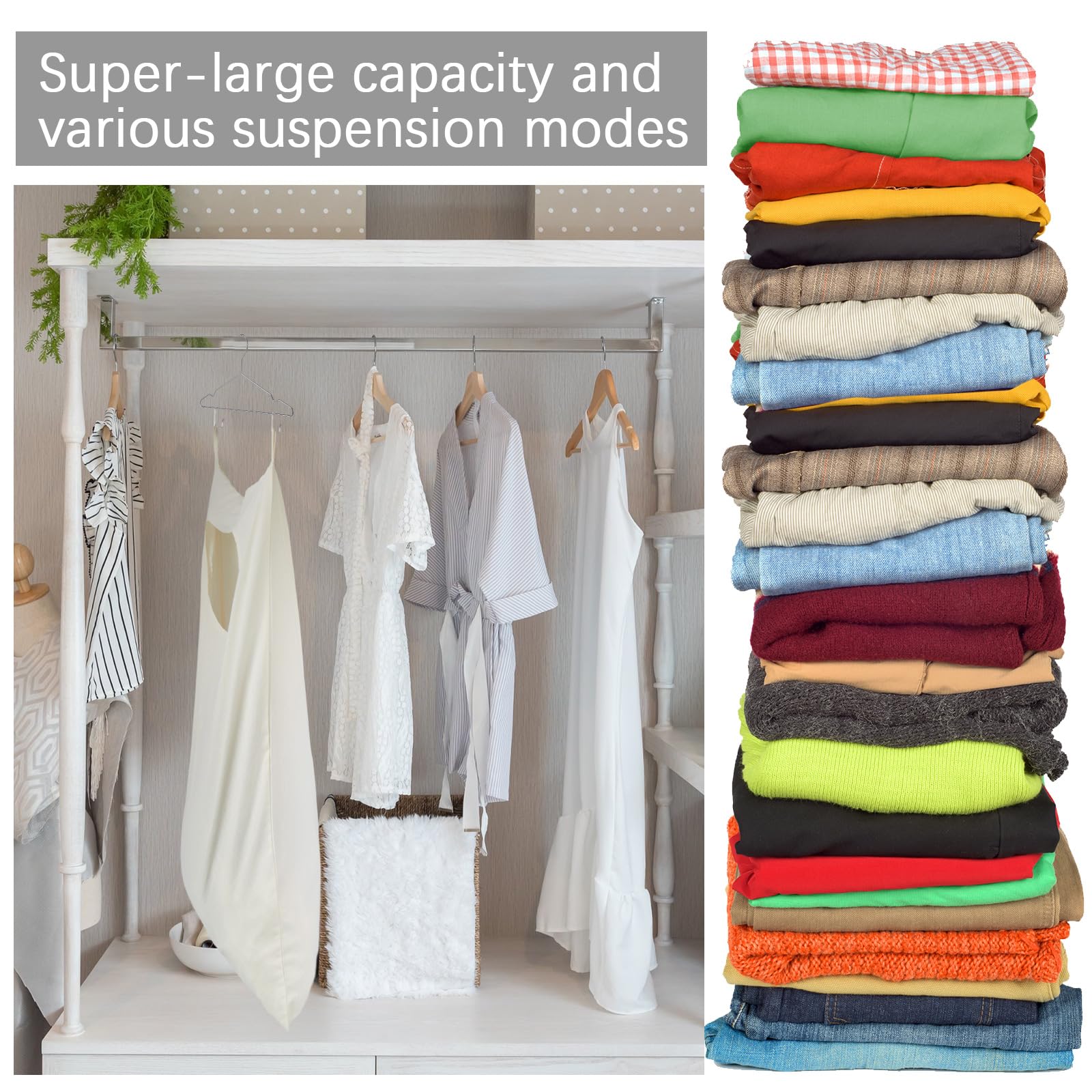 Wovnet 2 Pcs Large Hanging Laundry Hamper Bag 28 x 35 in over the Door Hamper Space Saving Hanging Laundry Bag Hanging Laundry Basket with Hanging Hooks for Wall Dirty Clothes Storage RV Room, 2 Color