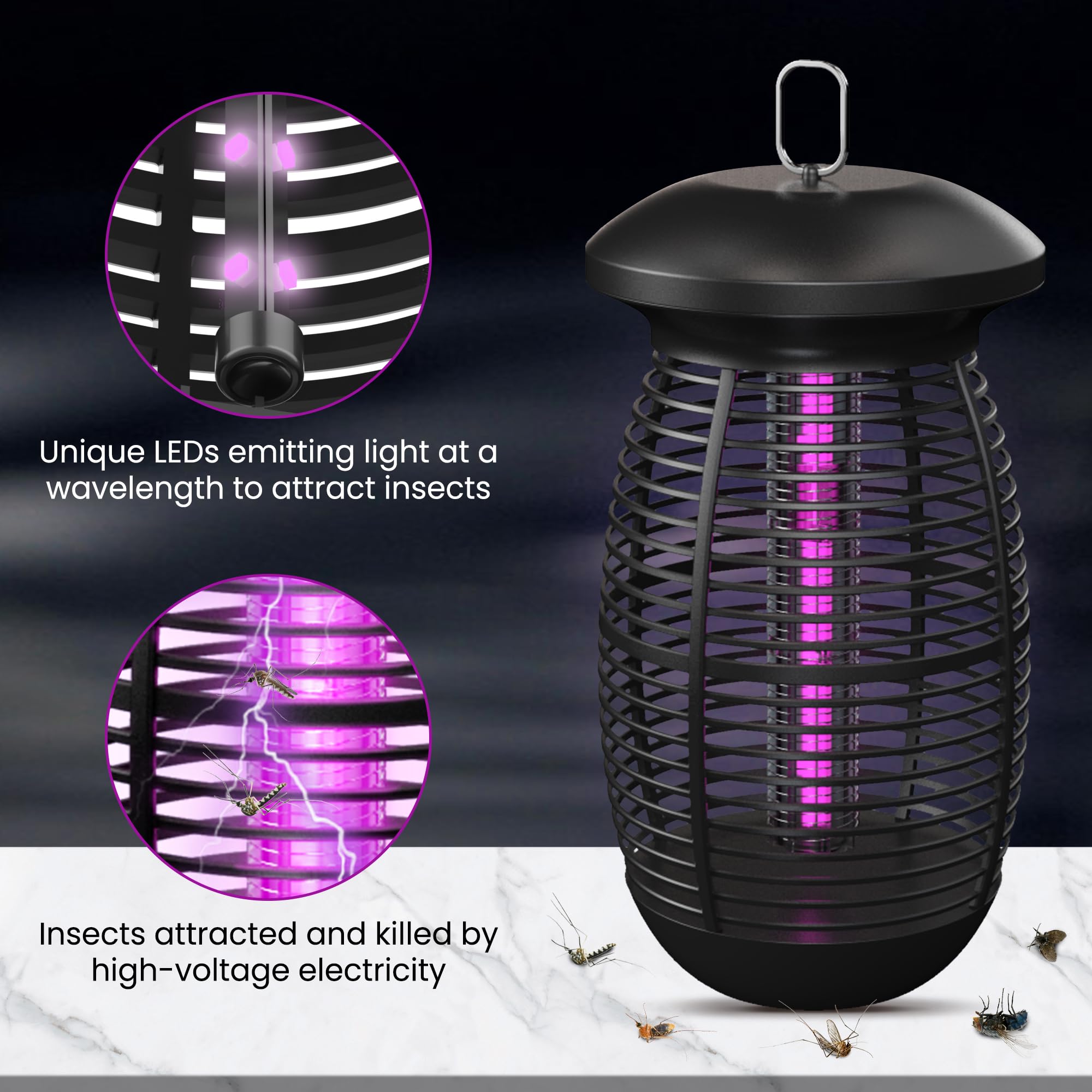 Pest Sniper Bug Zapper Indoor Outdoor, Electronic Mosquito Zapper Fly Zapper,Works for Mosquitoes, Gnats, Aedes, Midges, Moths, Fruit Flies, Wasps and Other Flying Insects