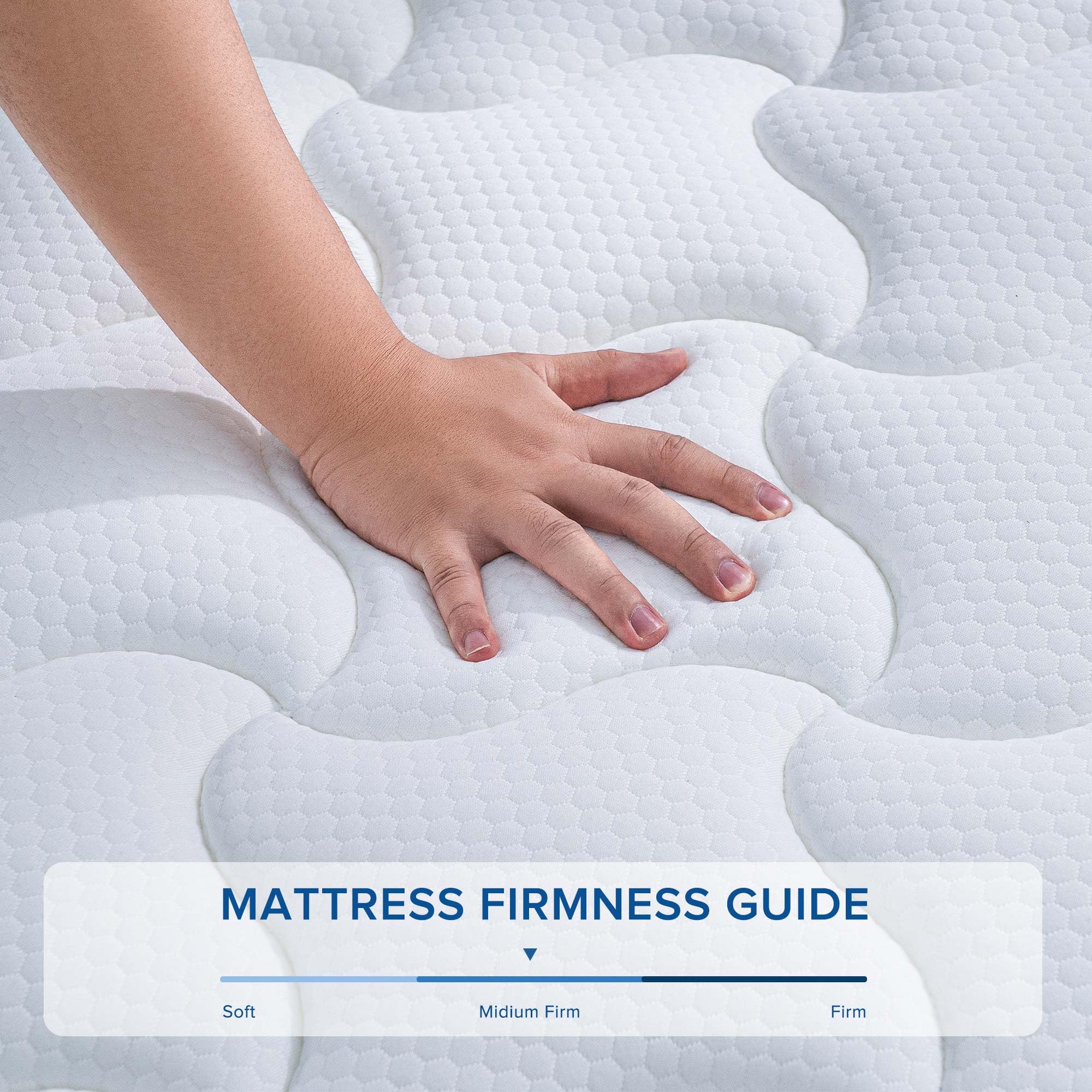 Queen Mattress, Medium Firm Feel, 12 Inch in a Box, Hybrid Memory Foam Pocketed Coil, Pillow Top Cotton Blend Cover, Pressure Relief Breathable, CertiPUR-US