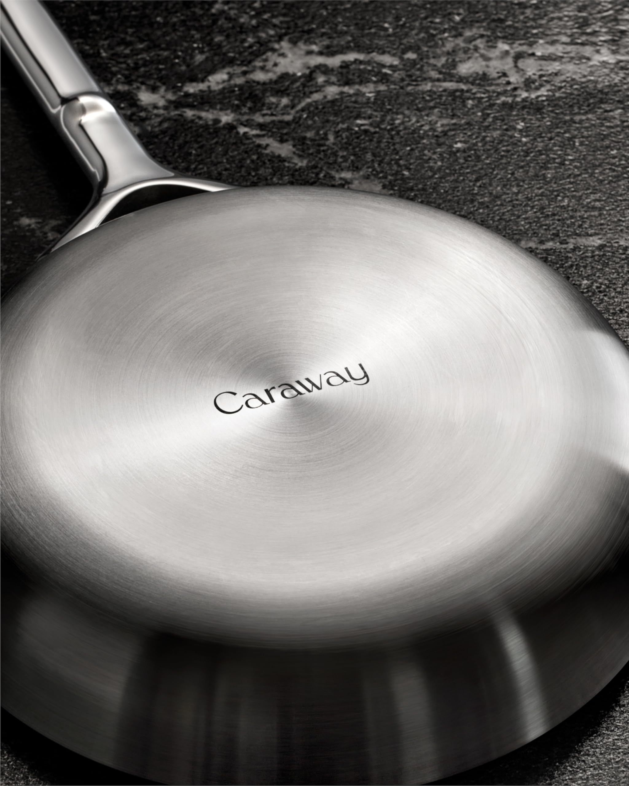 Caraway Stainless Steel Fry Pan (2.7 qt, 10.5") - 5-Ply Stainless Steel Pan - Oven Safe & Stovetop Agnostic - Non Toxic, PTFE & PFOA Free