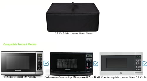 0.7 Cu.ft Microwave Ovens Dust Cover,600D Nylon Waterproof,Comaptible With BLACK+DECKER EM720CB7 Microwave Oven/Countertop Microwave FMO07ABTBKA/GE Countertop Microwave Oven JES1072SHSS,Etc