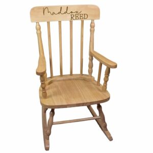 my bambino childrens personalized rocking chair natural wood engraved with toddler name baby gift