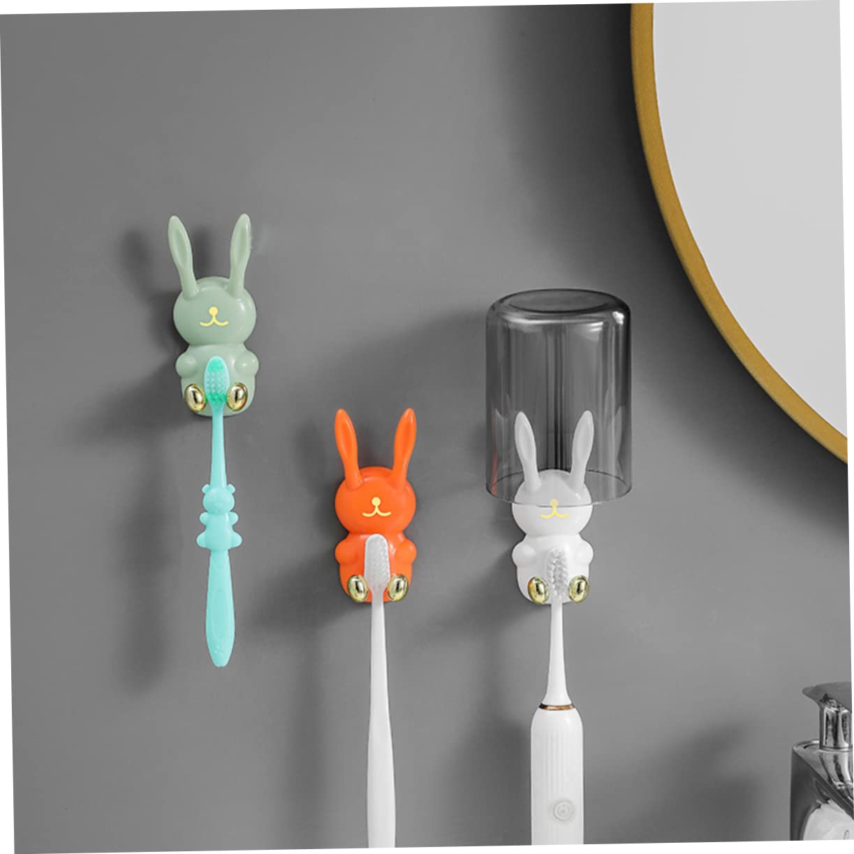 4pcs Adorable Rabbit Nail Hook Decorative Hooks Wall Mounted Hooks Kids Clothes Hanger Wall Mount Coat Rack Self Adhesive Hooks Animal Wall Hooks Cartoon Key Holder for Wall