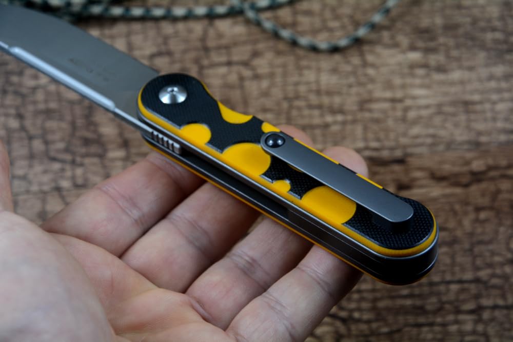 TWO SUN EDC Outdoor Pocket Knife D2 Blade TC4 Titanium G10 Handle TS414