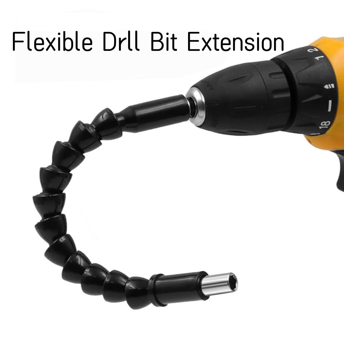 Superbit,Flexible Drill Bit Extension from any Angle,Super Bit Screwdriver Flexible Bends and Twists 360 degrees,Bendable Superbit Tool Shaft (2pcs,Black)