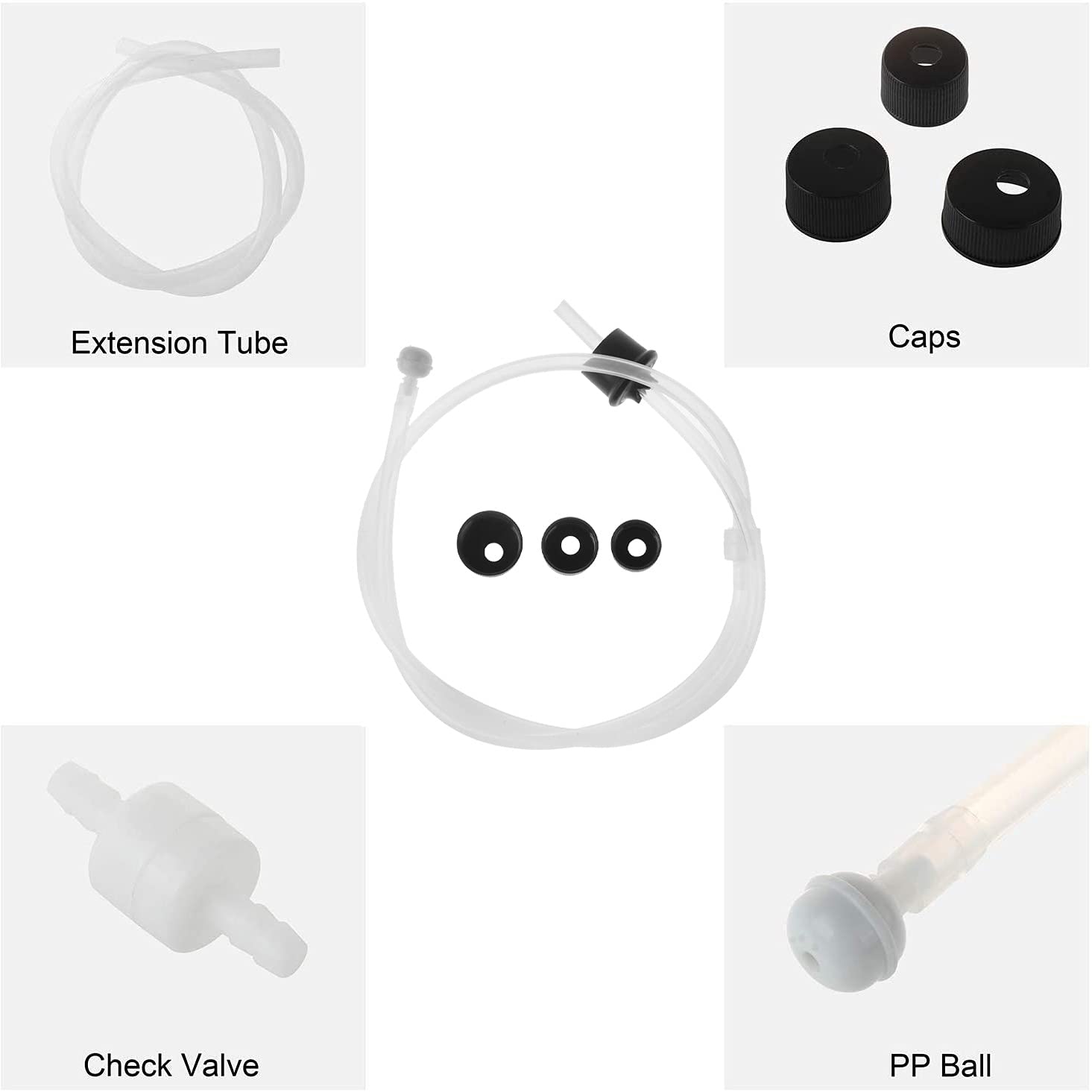 Geynutaly Sink Soap Dispenser Extension Tube Kit 45Inch with Check Valve, No Need to Fill The Little Bottle Again