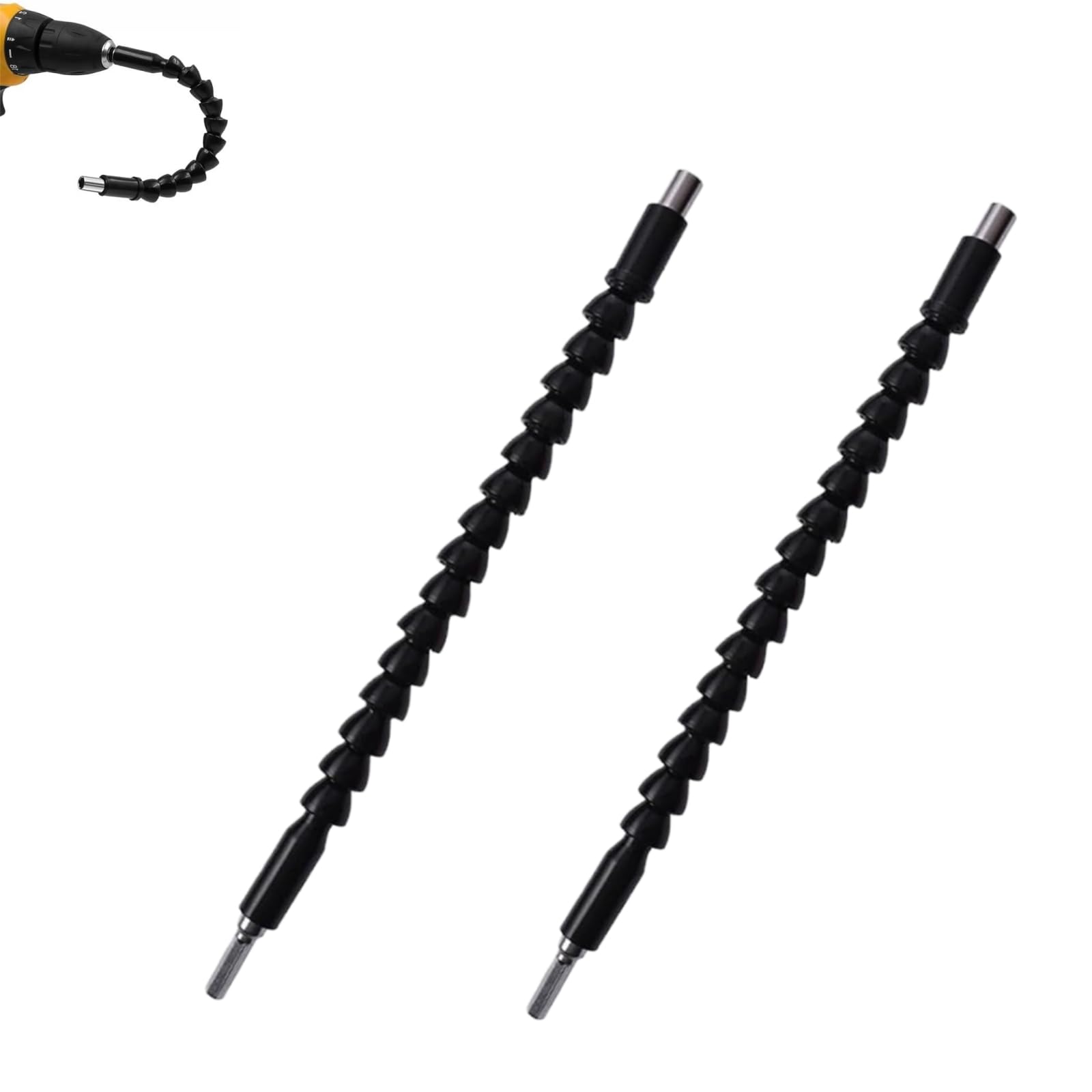 Superbit,Flexible Drill Bit Extension from any Angle,Super Bit Screwdriver Flexible Bends and Twists 360 degrees,Bendable Superbit Tool Shaft (2pcs,Black)