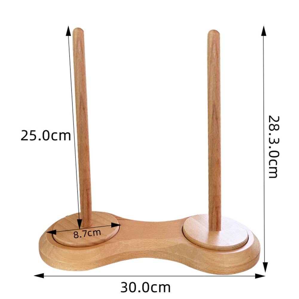 Geynutaly Double Wooden Yarn Skein Holder for Crocheting, Yarn Holder for Knitting Yarn Spindle Dispenser Crocheting Tool Easy Install Easy to Use