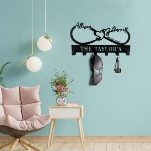 Custom Key Holder Wall Mount Personalized Customized Metal Key Holders Engraved Key Chain Holder for Wall Key Rack Wall Hanging Double Key Holder Door Kitchen Bedroom Living Room