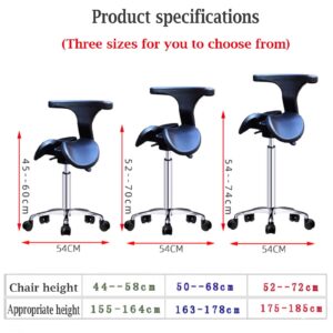 SFKLYU Ergonomic Saddle Stool Adjustable Saddle Stool Ddental Stool Rolling Chair with Armrests for Home Office Dental Salon Shop,M