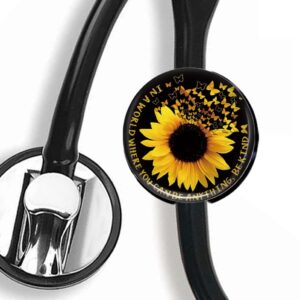 sunflower stethoscope tag,steth id tag,nurse badge