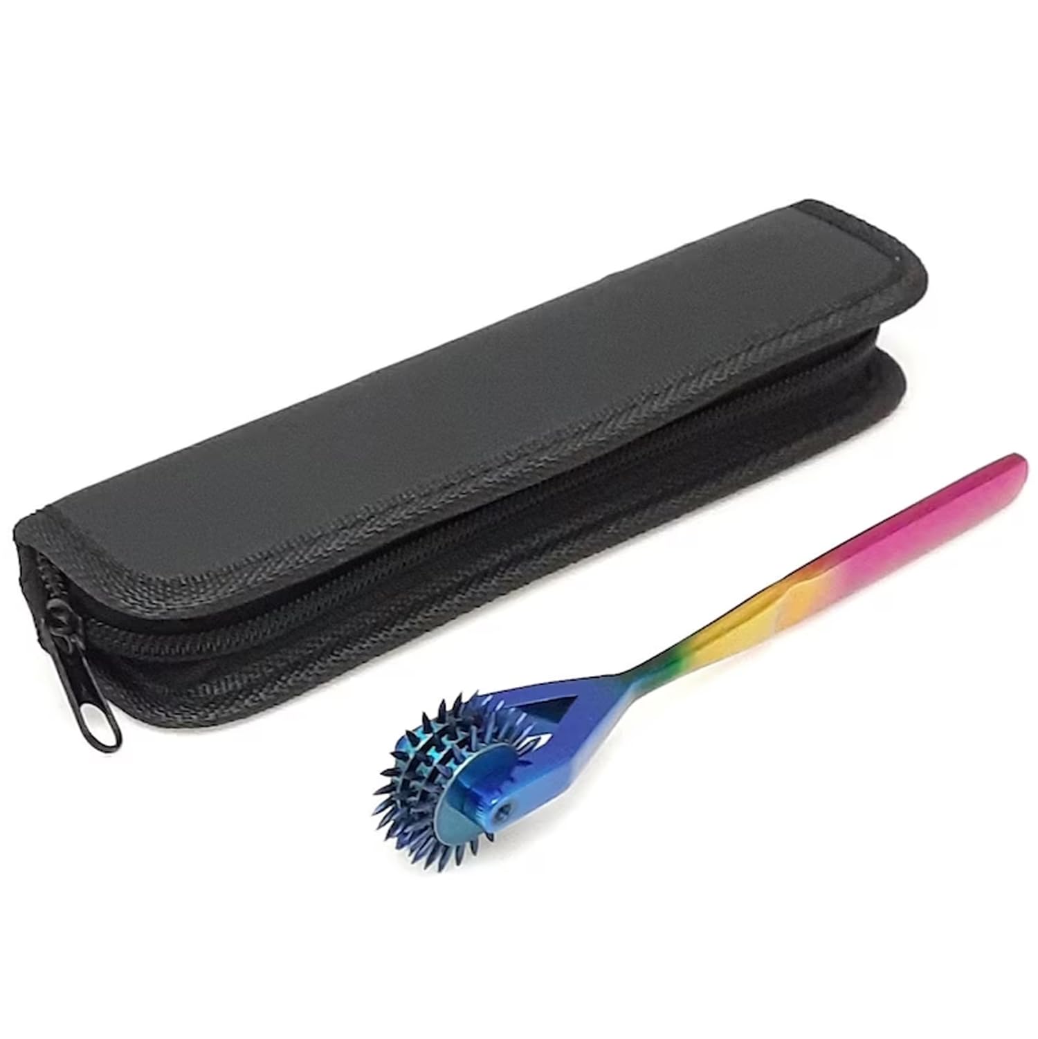 MuskalMed Wartenberg Neuro Pinwheel Diagnostic Instrument Sensory Wartenberg Pinwheel 3 Head Strong Wheel Stainless Steel Nerve Tester (Multi Rainbow) with Carry Case MRP-03