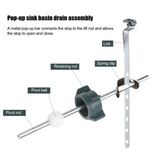 2pcs Lavatory Pop Up Center Piece Assembly, Bathroom Drain Sink Parts Pivot Ball Rod Replacement Compatible with Price Pfister Pop Up Stopper and Other Popular Brands Replacement for PS2673