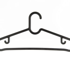 Milano Home Plastic Clothes Hangers - Black - Lightweight and Durable Coat Hangers - Space-Saving Hangars for Shirts, Jackets, and Coats - Multipurpose Hanger Set for Closet Organization