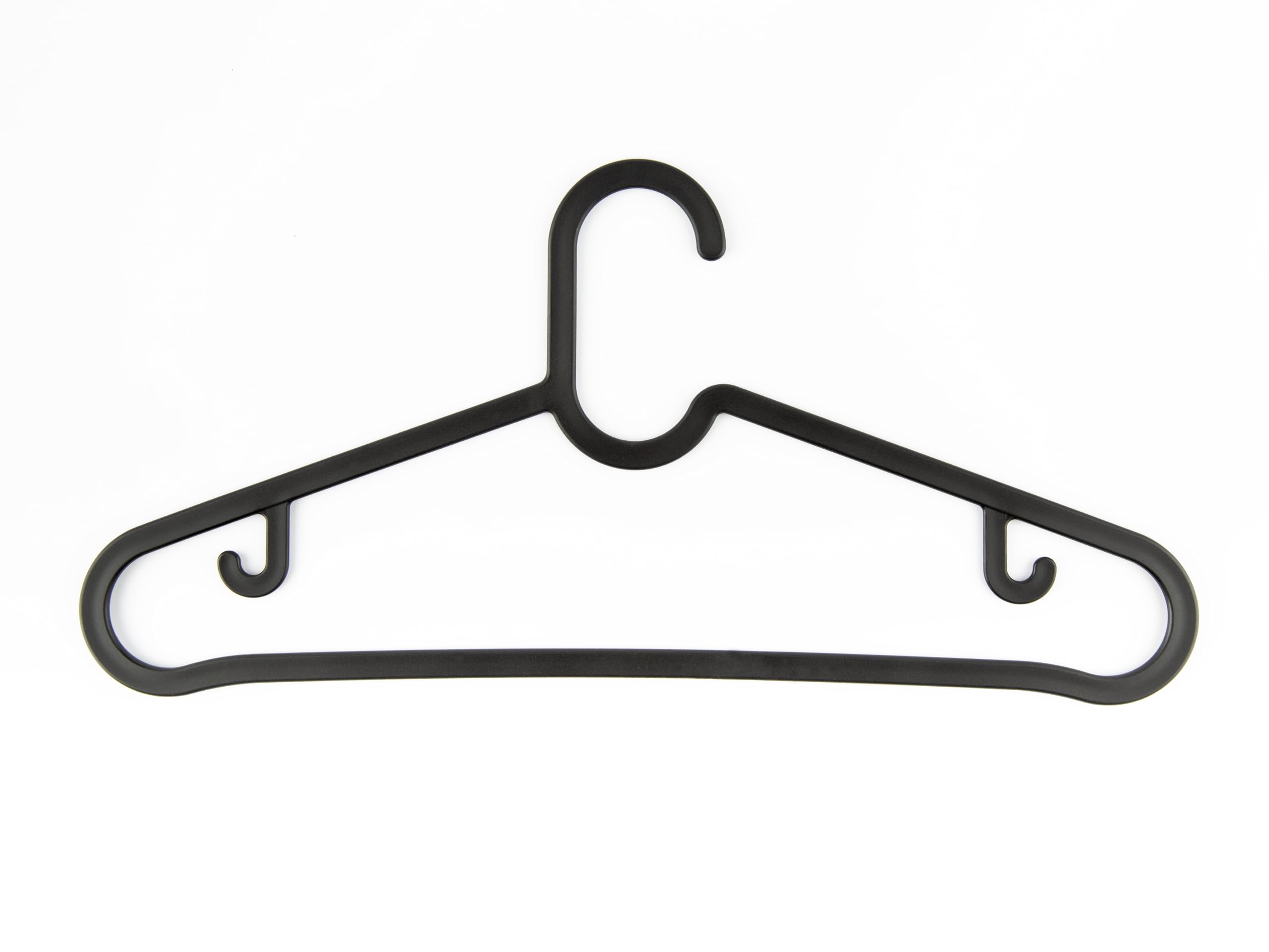 Milano Home Plastic Clothes Hangers - Black - Lightweight and Durable Coat Hangers - Space-Saving Hangars for Shirts, Jackets, and Coats - Multipurpose Hanger Set for Closet Organization