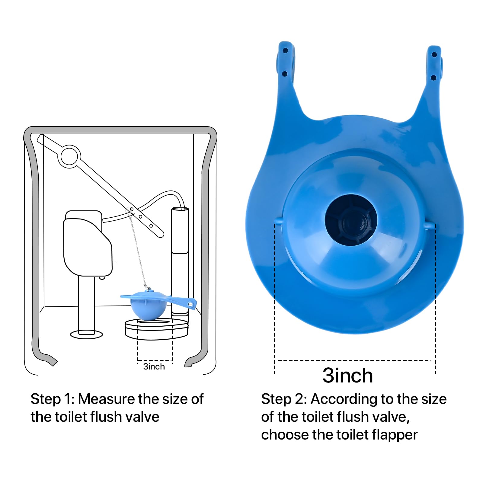 QILIYINI Toilet Flapper 3 Inch Compatible with Gerber 99-788, Rubber Toilet Flush Valve Replacement Kit Fits Most Toilets High Performance Water Saving, Easy to Install, Pack of 2