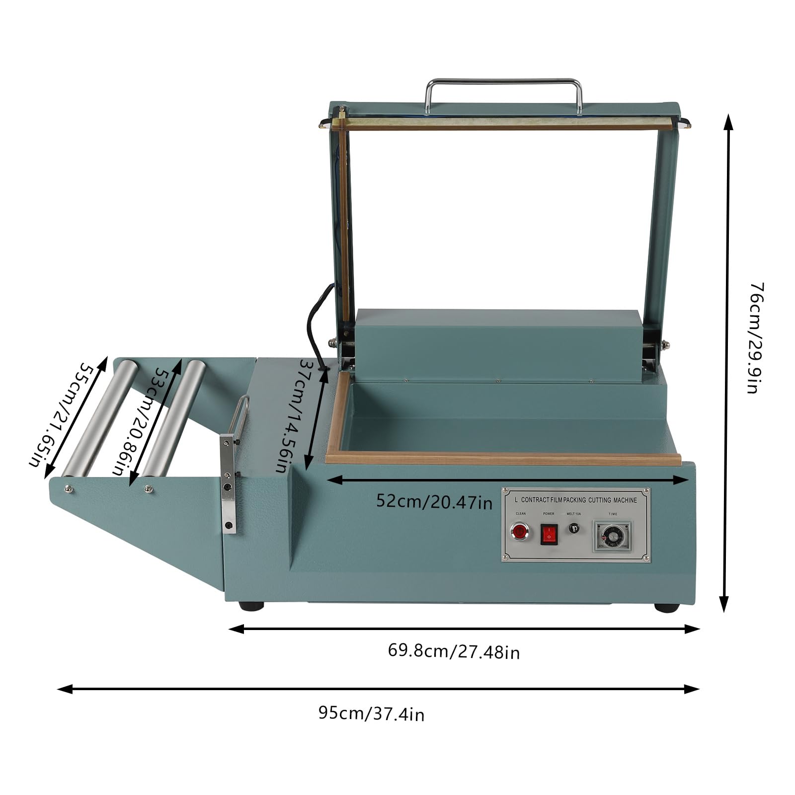 Heat Shrink Wrap Sealing Machine, L-Bar Sealer Cutter Packing Machine, 1000W Shrink Wrap Sealing Machine Commercial POF Film Sealer Cutter Machine Industrial Sealing