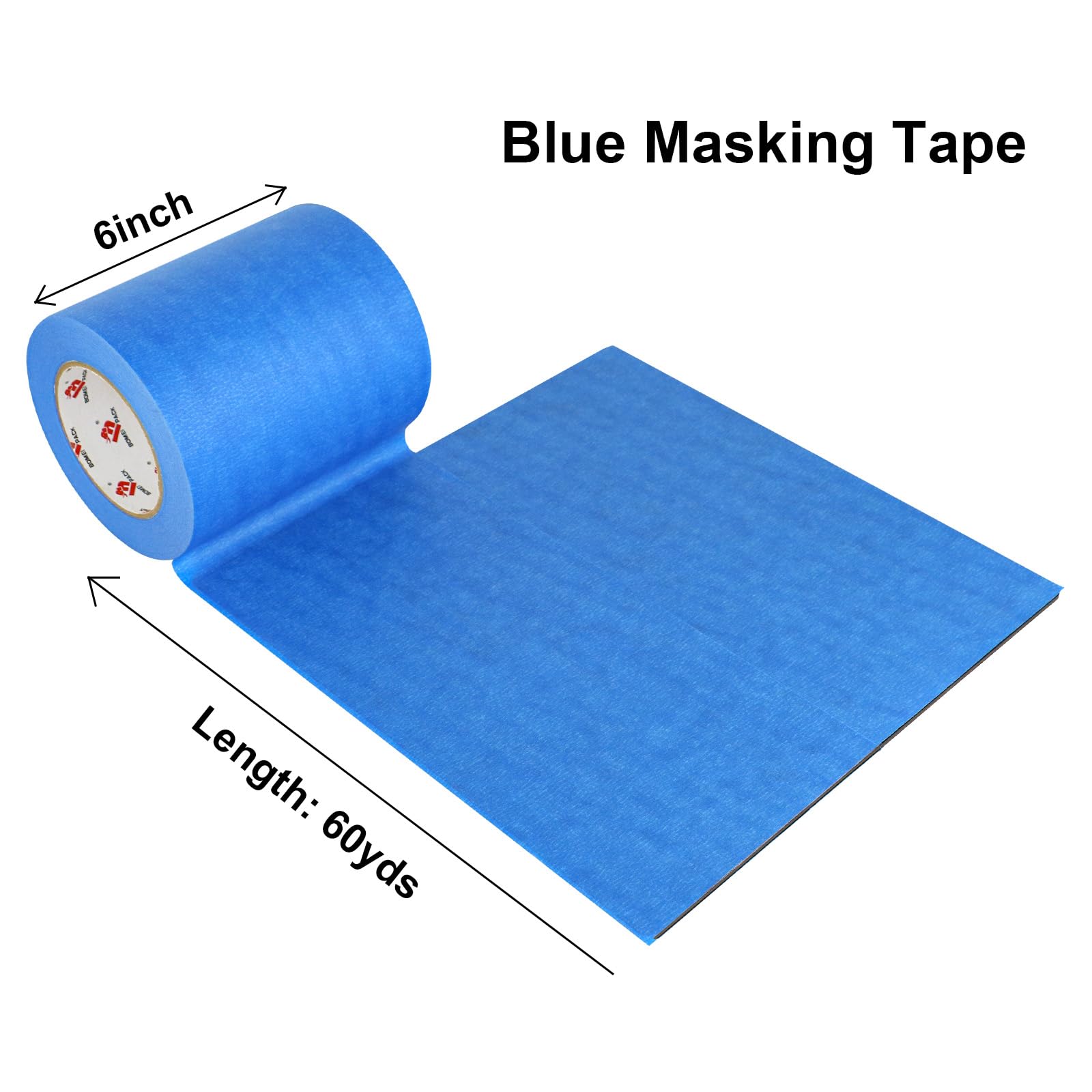 BOMEI PACK Wide Blue Painters Tape 6 Inches x 60 Yards, 3D Tape, 3D Printing Tape for Laser Cutting, 21-Day Clean Removal Wide Masking Tape