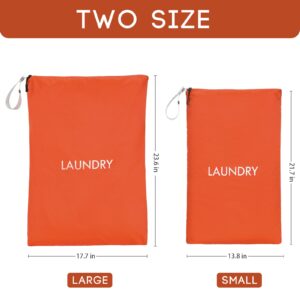 Missboy Travel Laundry Bag, 2 Pack Waterproof Dirty Clothes Organizer, Foldable Zipper Closure Laundry Bag, Washable Travel Bag and Gym Clothes Bag for Women and Men