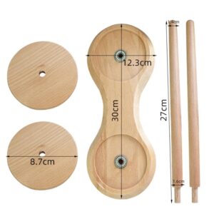 Geynutaly Double Wooden Yarn Skein Holder for Crocheting, Yarn Holder for Knitting Yarn Spindle Dispenser Crocheting Tool Easy Install Easy to Use