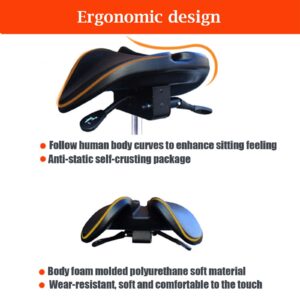 SFKLYU Ergonomic Saddle Stool Adjustable Saddle Stool Ddental Stool Rolling Chair with Armrests for Home Office Dental Salon Shop,M