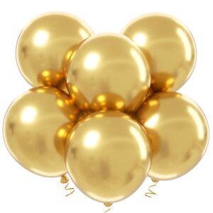 adoinby 18 inch metallic gold balloons - 35pcs large thick gold balloons big round chrome gold latex balloons for birthday baby shower wedding graduation gold themed party decorations