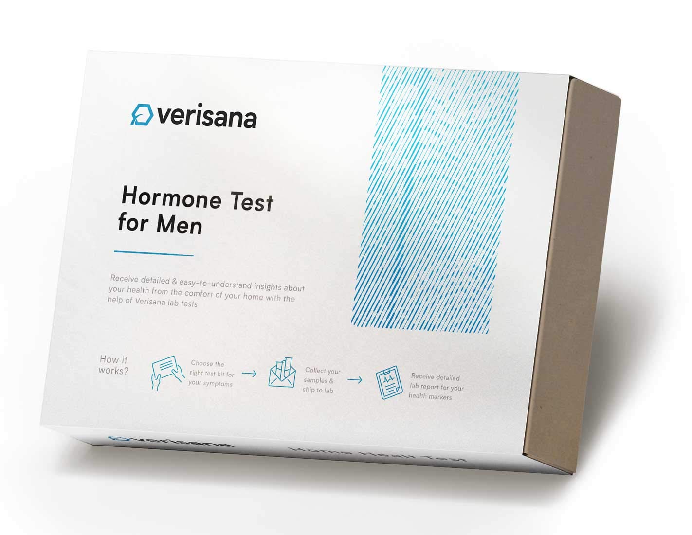 Hormone Test for Men – Check 5 Essential Hormones – Saliva Kit for CLIA-Certified Lab Analysis – Verisana