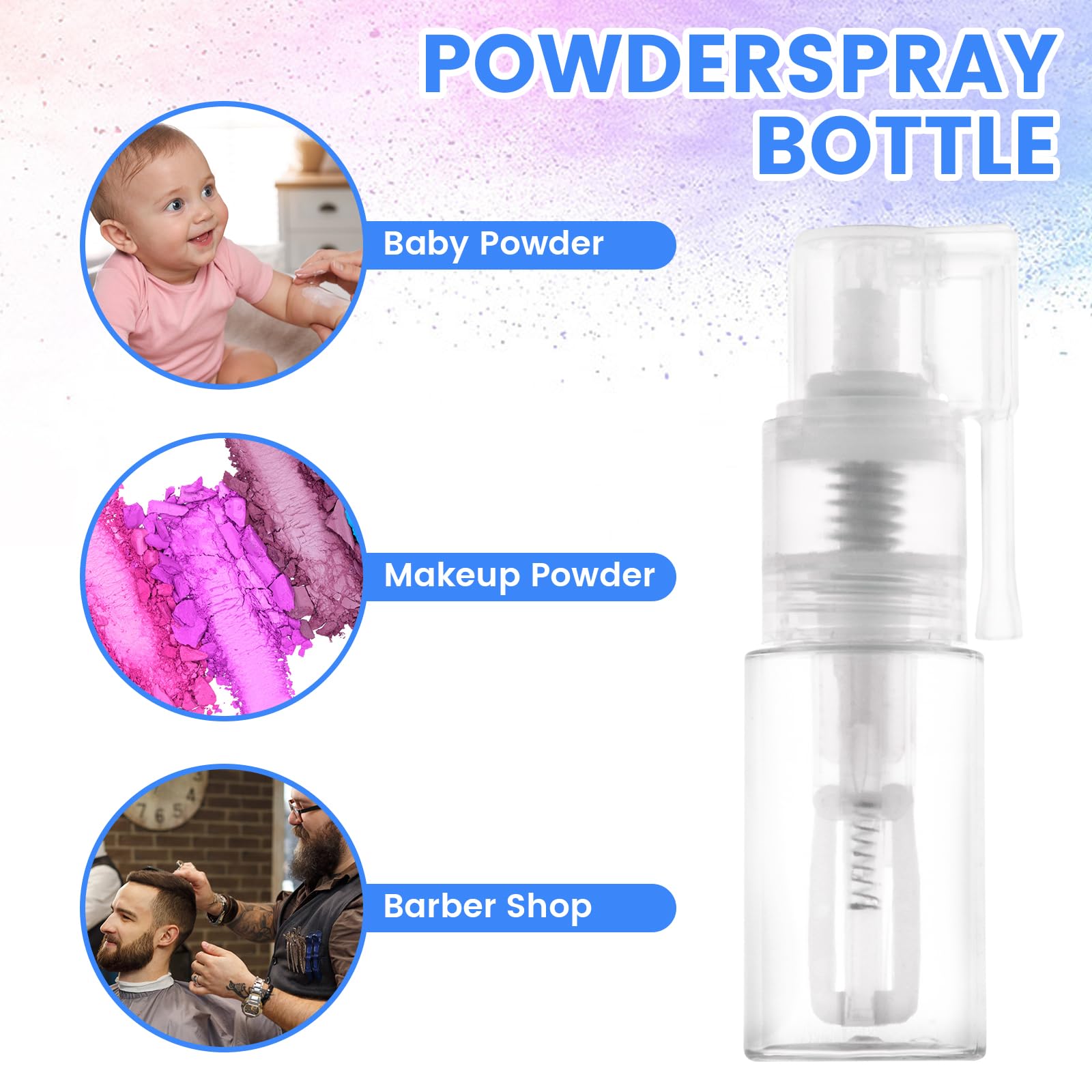 Foyods 2 PCS Glitter Duster Sprayer, 35ML Powder Spray Bottle, Glitter Spray Pump for Craft,Cakes,Cloth, Dry Powder Spray Bottle Empty