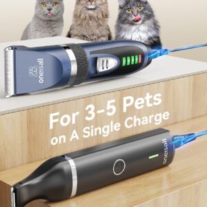 oneisall Cat Clippers and Paw Trimmer 3 in 1,Cat Grooming Kit,Cat Clippers for Matted Hair,Cordless Cat Shaver for Matted Long Hair,2 Speed Cat Hair Trimmer,Pet Clippers for Cats and Small Dogs