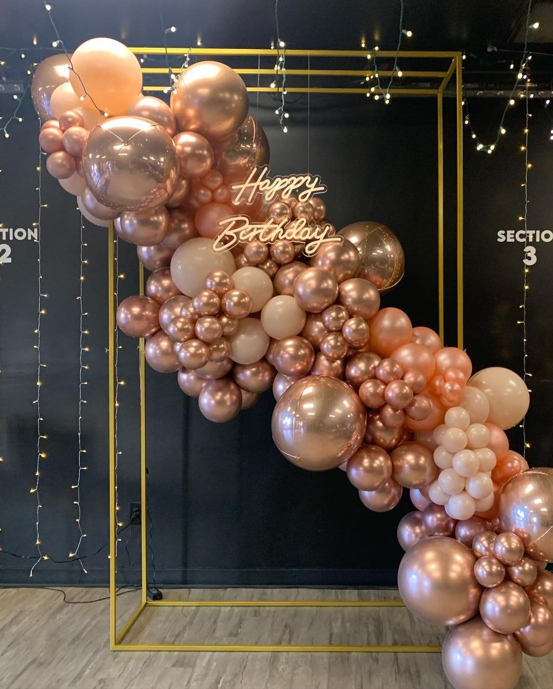 ADOINBY Rose Gold Balloons Arch Kit, 140Pcs Metallic Rose Gold White Balloon 18 12 10 5 Inch Different Size Balloons Garland Kit for Birthday Party Bridal Shower Wedding Girls Engagement Decorations