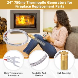 Fugedox 24" 750mv Thermopile Generators 750 Millivolt Thermopile Replacement Part Number r1054,7533113, 1950-001, 071515, 53374 for Heat Glo Heatilator,Fireplace Thermopile Replacement Fireplace