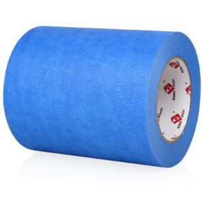 bomei pack wide blue painters tape 6 inches x 60 yards, 3d tape, 3d printing tape for laser cutting, 21-day clean removal wide masking tape